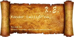 Kender Emiliána névjegykártya